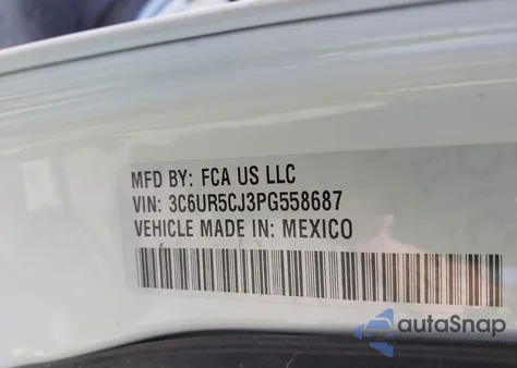 2023 Ram 2500 Tradesman 4X4 6'4 Box z USA, uszkodzony, nr VIN 3C6UR5CJ3PG558687